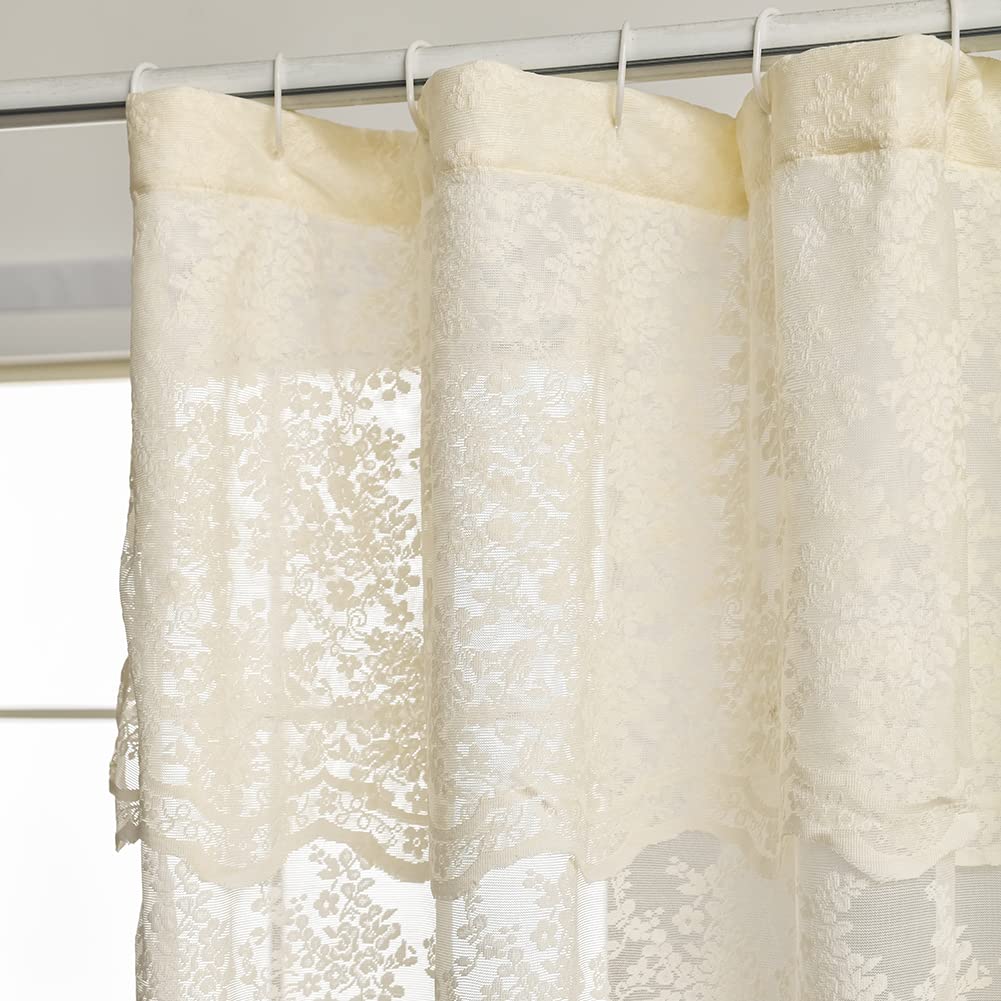 YJ YANJUN attached valance detail showcases decorative scalloped lace.