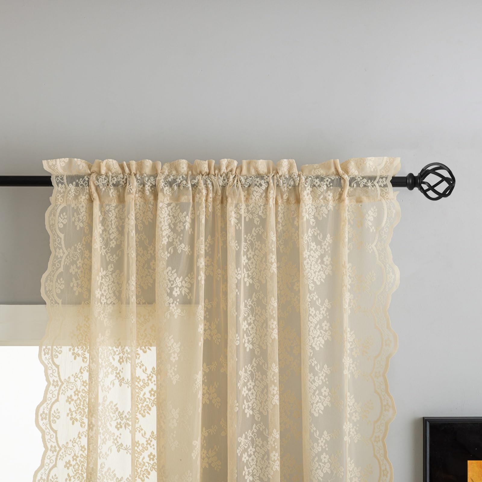 YJ YANJUN layered drapes demonstrates easy coordination with other window treatments.