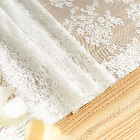 YJ YANJUN machine-washable lace curtains simplify care and maintenance.