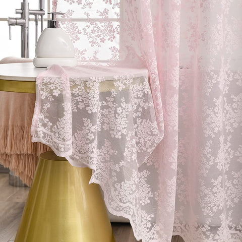 YJ YANJUN lace curtain worn outside the liner for decorative privacy