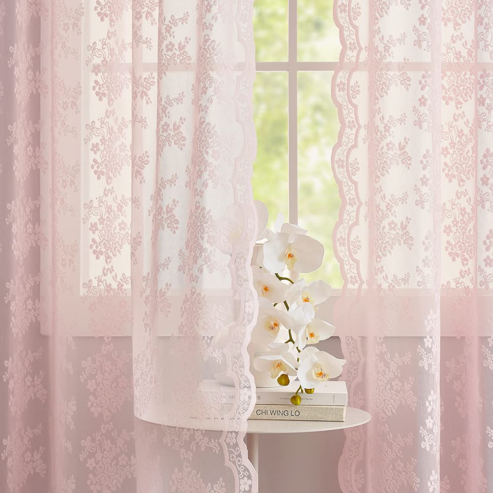 YJ YANJUN vintage lace floral pattern enhances window decor with charm.