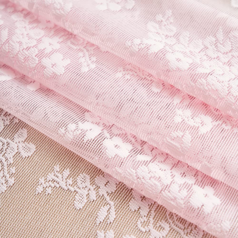 YJ YANJUN pink lace curtains create princess-style ambiance in girls' rooms.