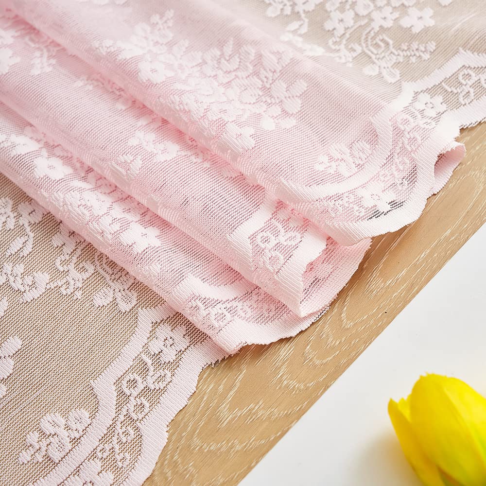 YJ YANJUN sheer pink drapes showcase delicate lace for cozy spaces.