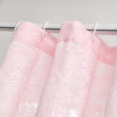 YJ YANJUN ready-made pink lace curtain with valance, hooks not included