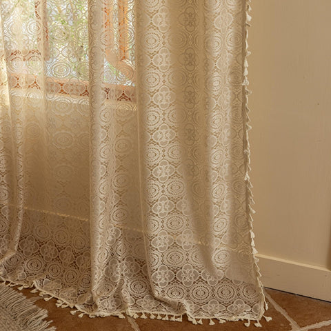 YJ YANJUN lace curtains let in soft light while preserving privacy in living rooms