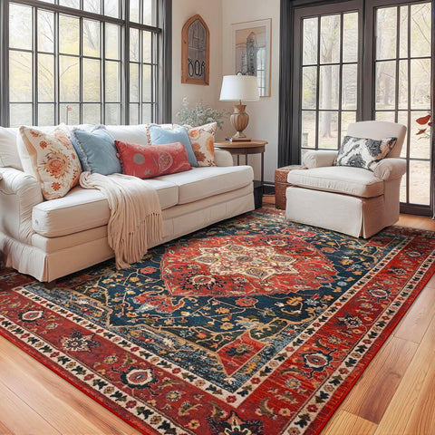 YJ.GWL machine-washable rug enables easy cleanup after spills.