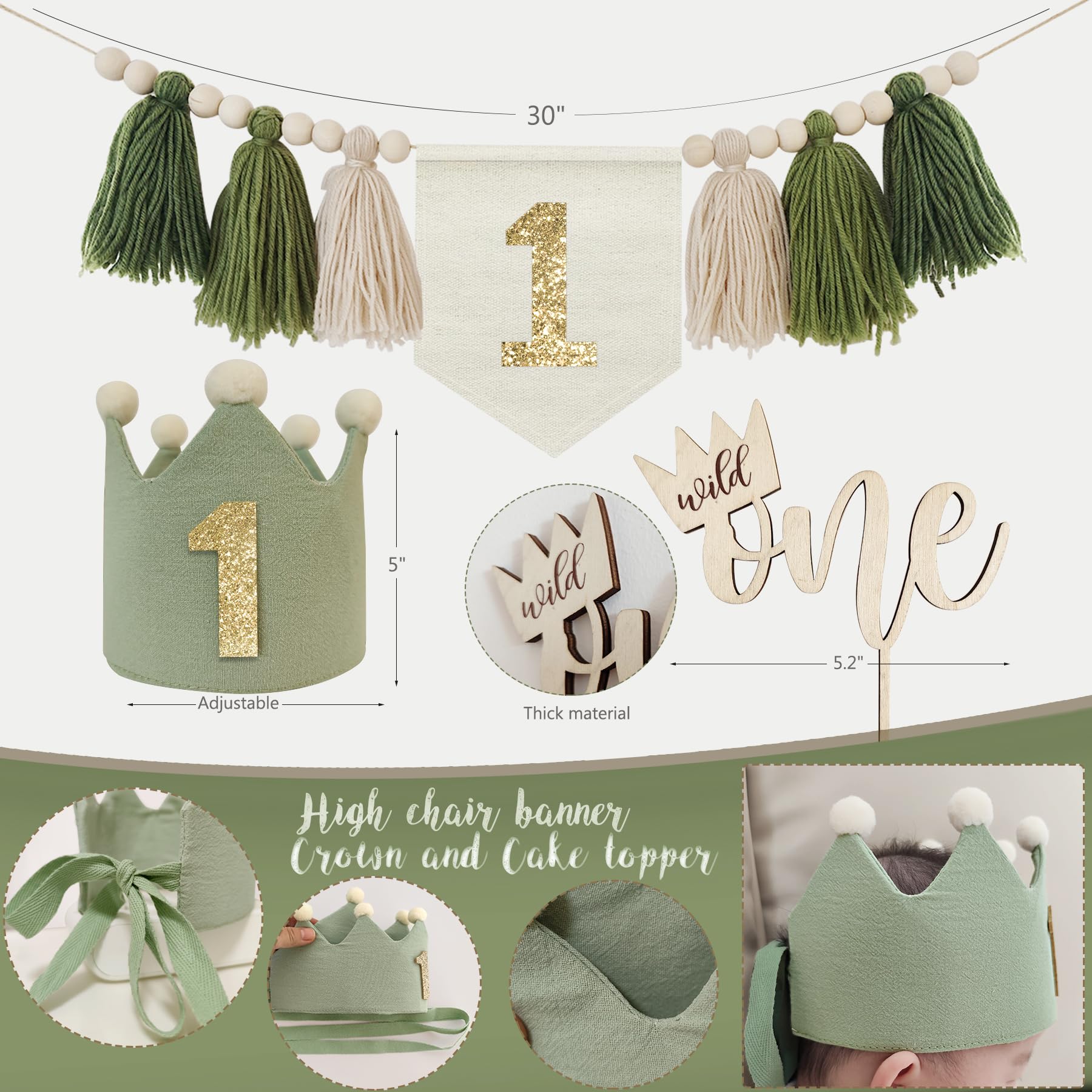 YJDFWAUT First birthday high chair banner enhances seating area