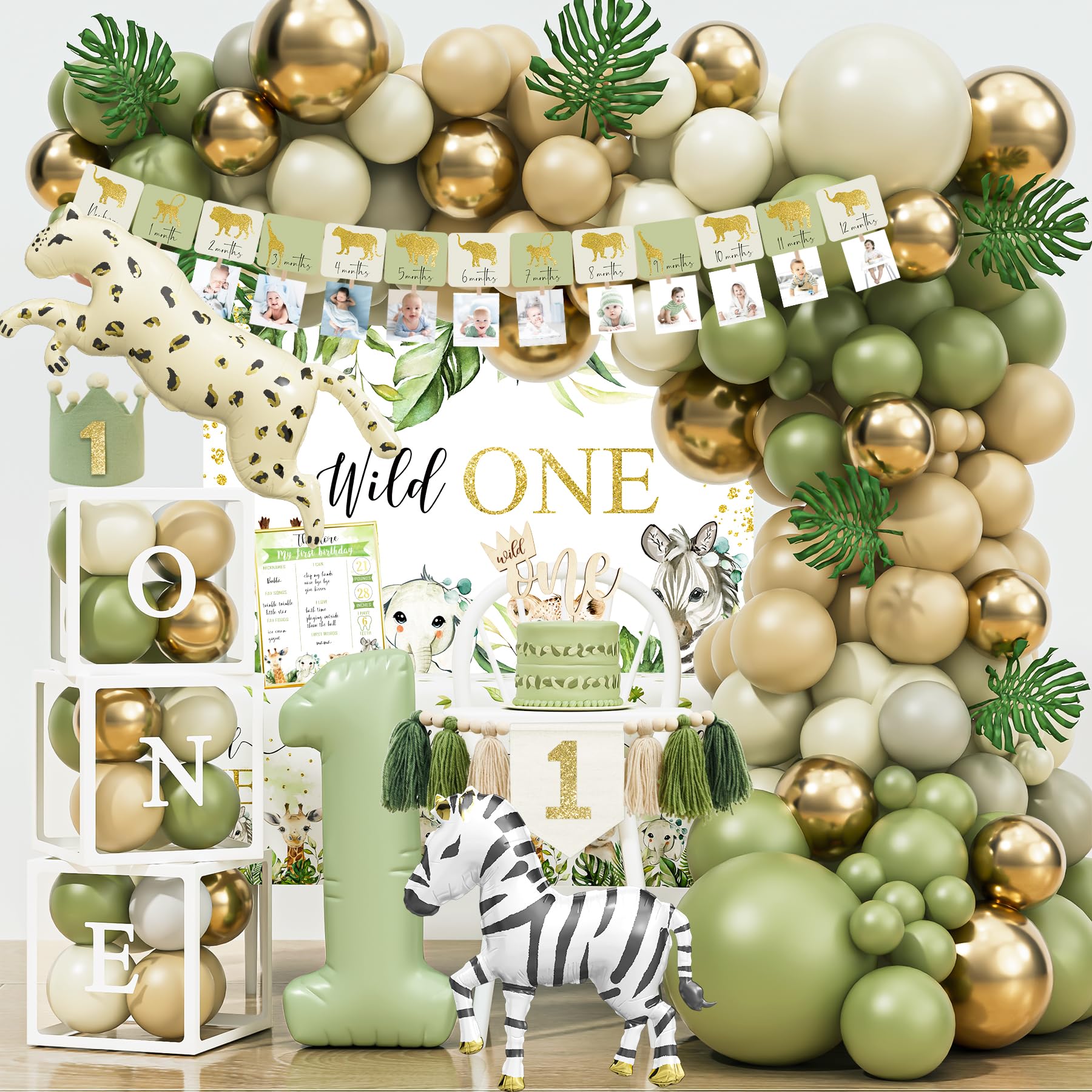 YJDFWAUT Wild One backdrop sets the jungle party focal point