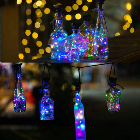 YJFWAL outdoor bottle lights enhance garden and patio decor with warm, customizable light accents.