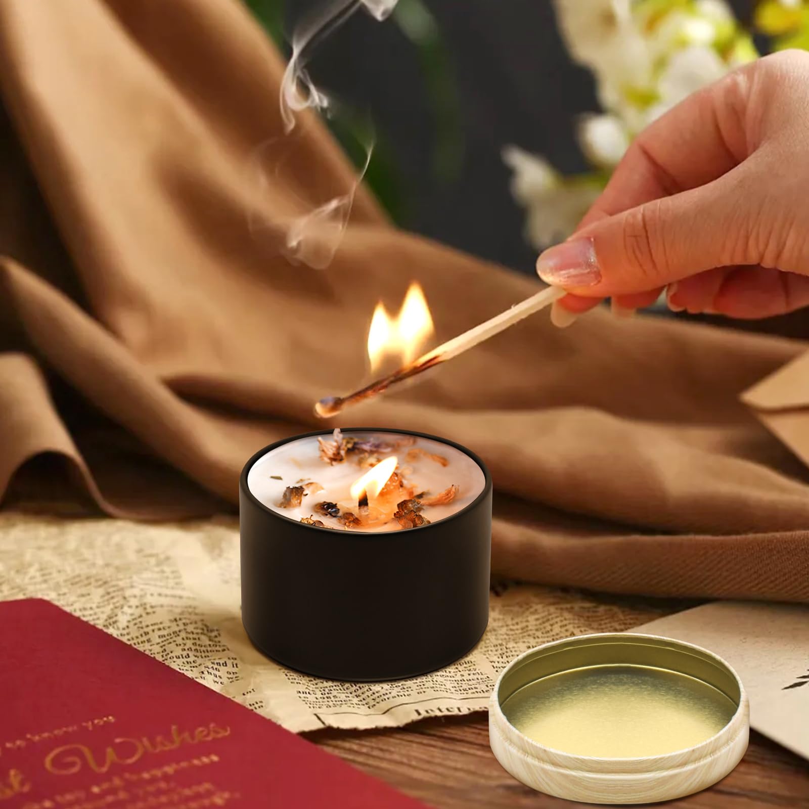YJHSS 8oz candle tin open lid for labeling and customization