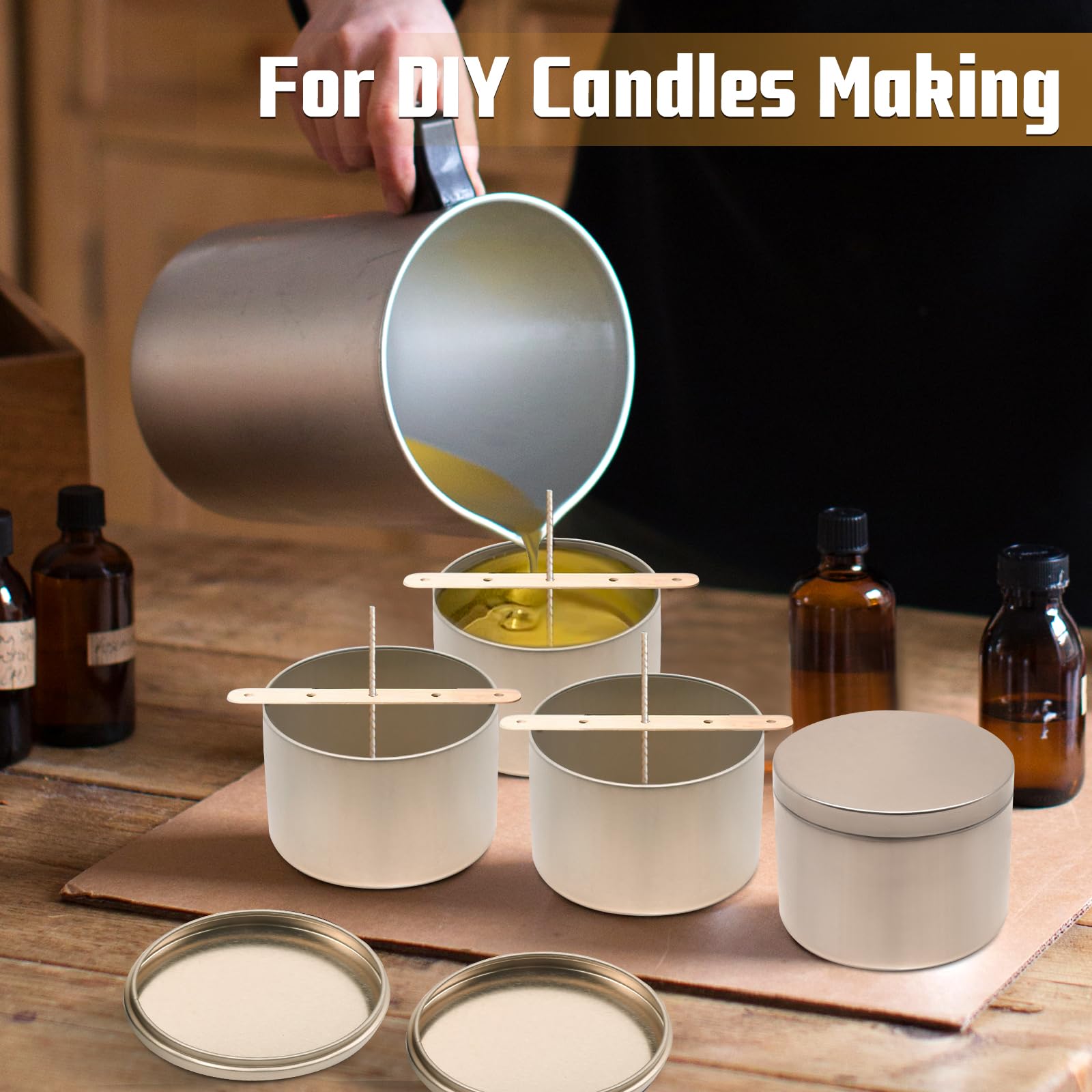 YJHSS candle tin with lid preserves fragrance between uses.