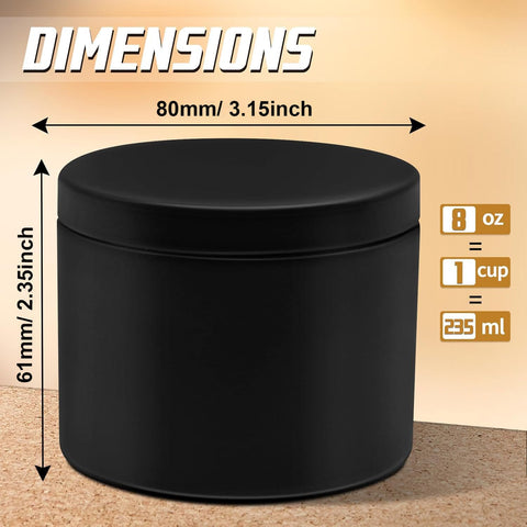 YJHSS 8oz tin opened lid for easy pouring and customization.