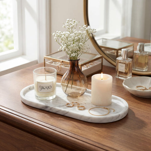 YKAJO perfume tray displays bottles with elegance