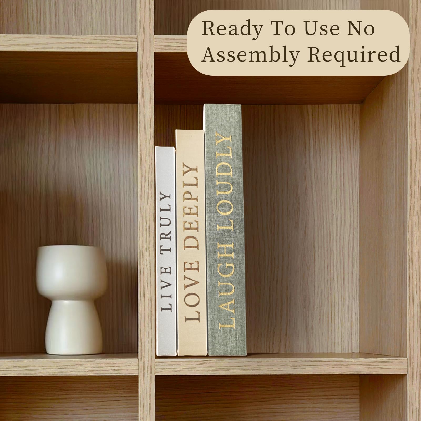YKANYN books display vertically or horizontally for flexible styling.