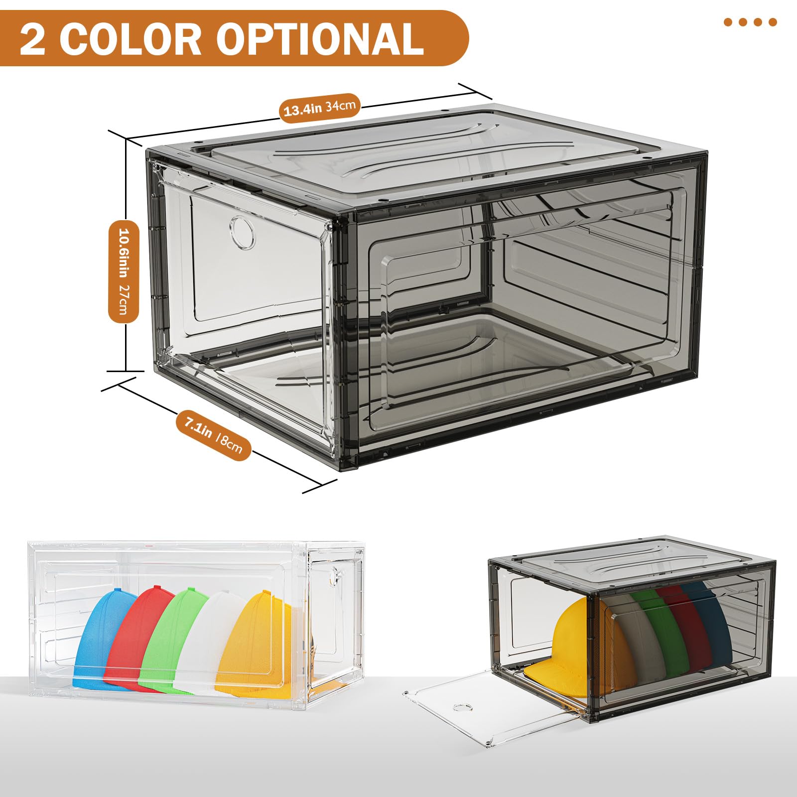 YKLSLH hat organizer clear front view for quick content checks