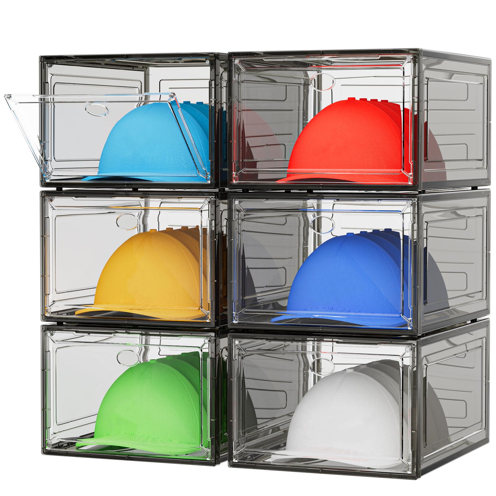 YKLSLH hat organizer front view with magnetic door for easy access