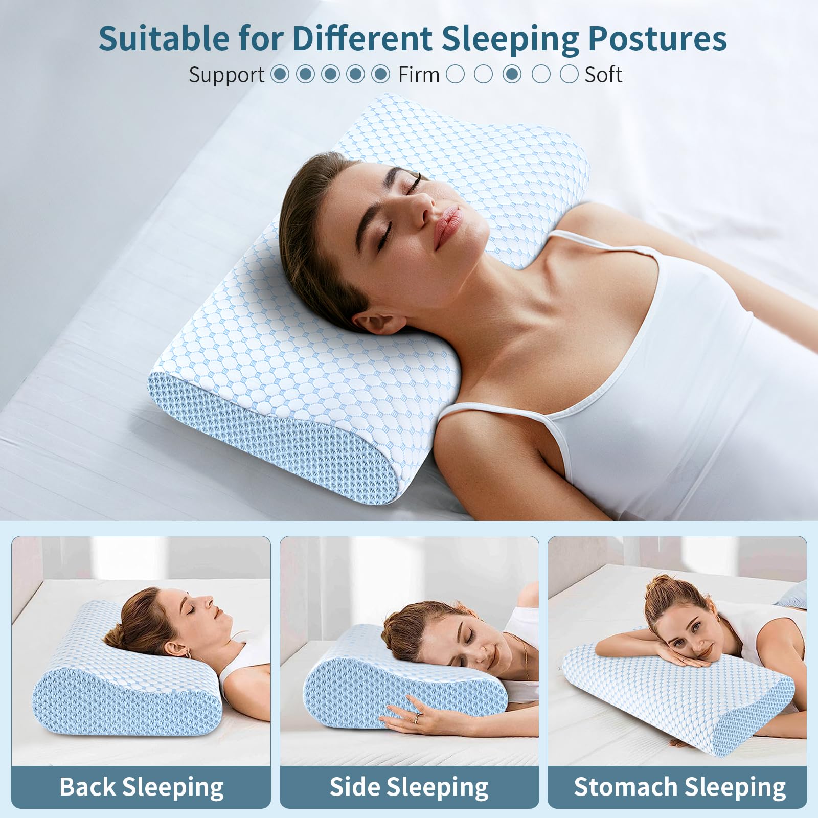 Ylekto ergonomic neck and shoulder support aiding various sleeping positions