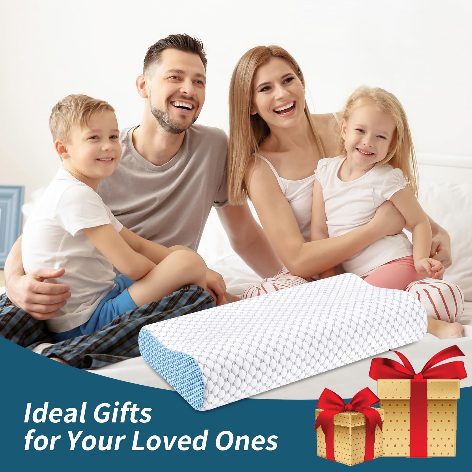 Ylekto orthopedic neck pillow design promotes alignment for better rest.