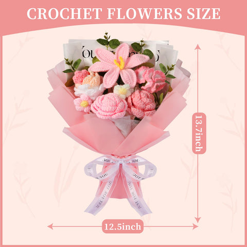 Ylwwccxf crochet bouquet lilies close-up emphasizes vibrant color and long-lasting display