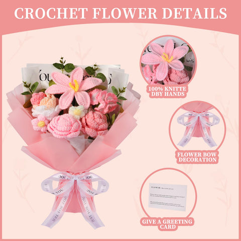 Ylwwccxf handmade bouquet soft yarn close-up shows cozy texture and timeless decor appeal