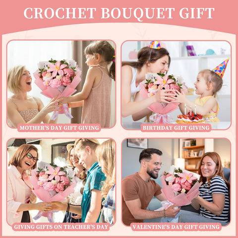 Ylwwccxf wedding decor crochet bouquet adds soft textural charm