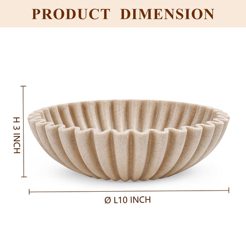 YMXYJM artificial stone beige fruit bowl on kitchen counter