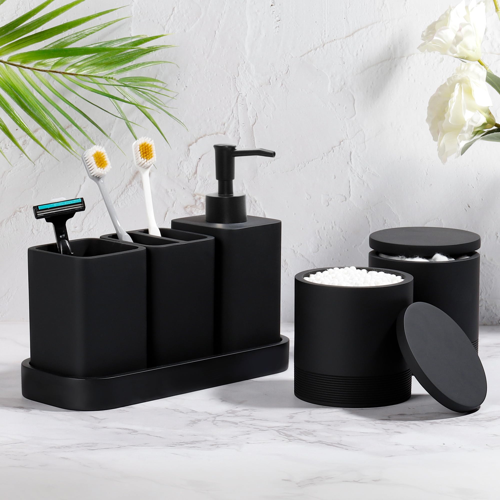 YMXYJM toothbrush holder in matte black keeps brushes tidy and reachable