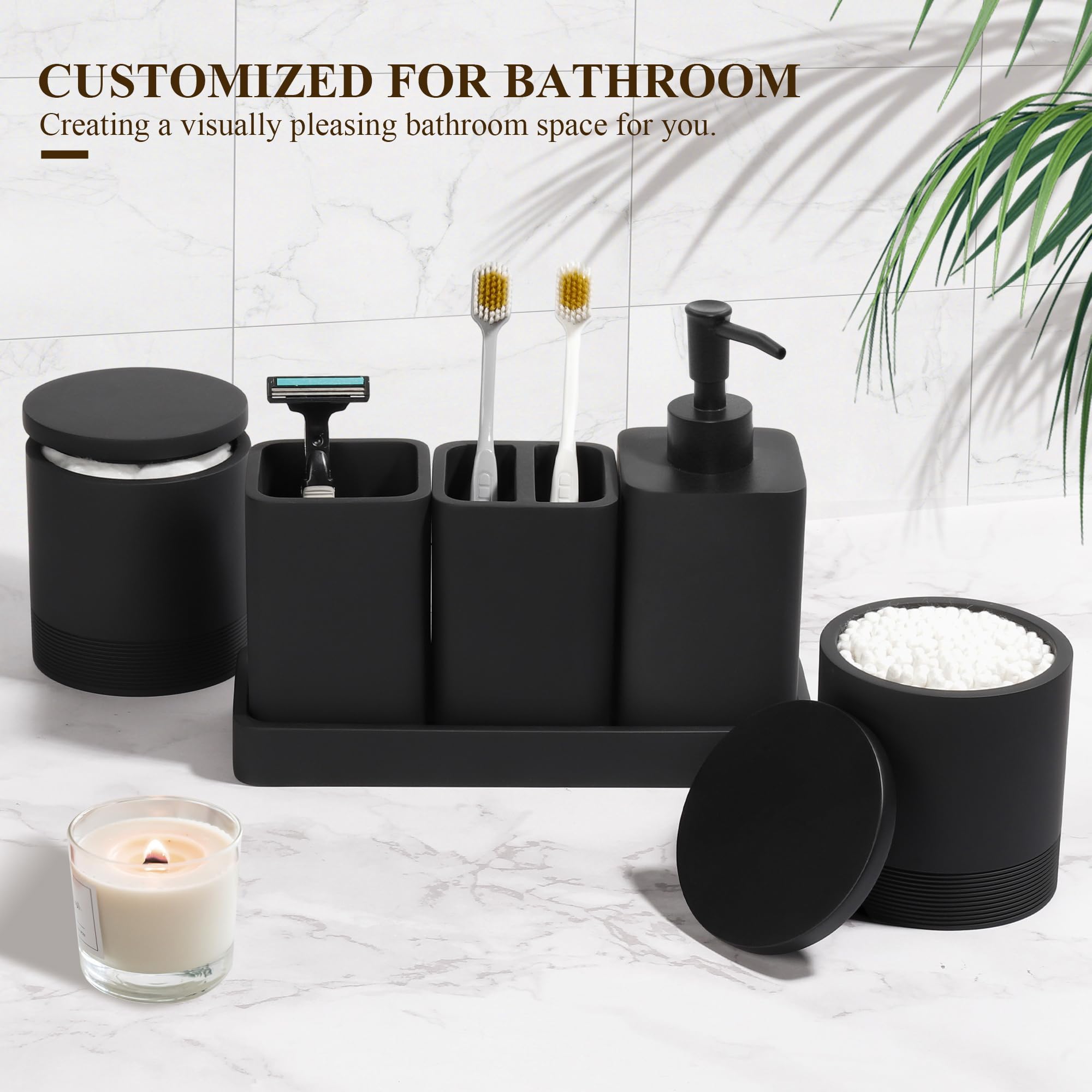 YMXYJM vanity tray in matte black organizes bottles and perfumes neatly