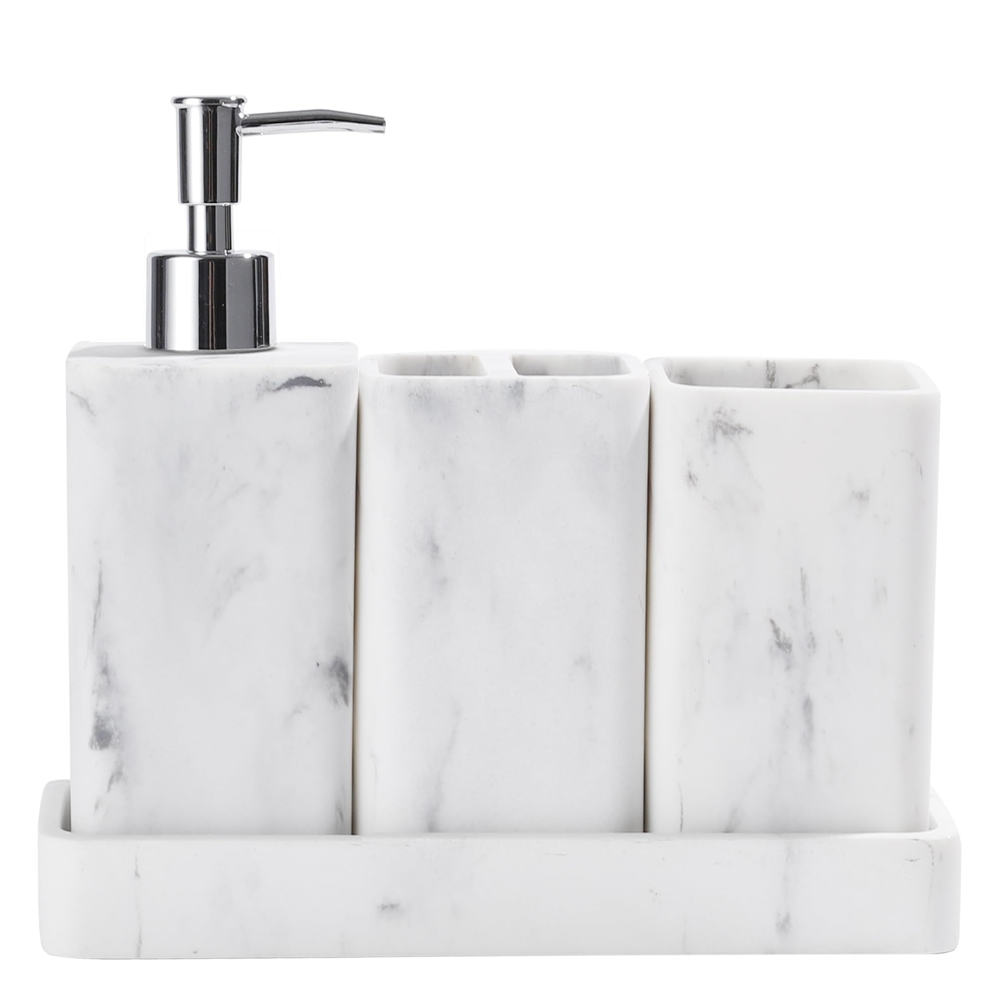 YMXYJM bathroom set lotion dispenser with marble-look finish for a sleek countertop.