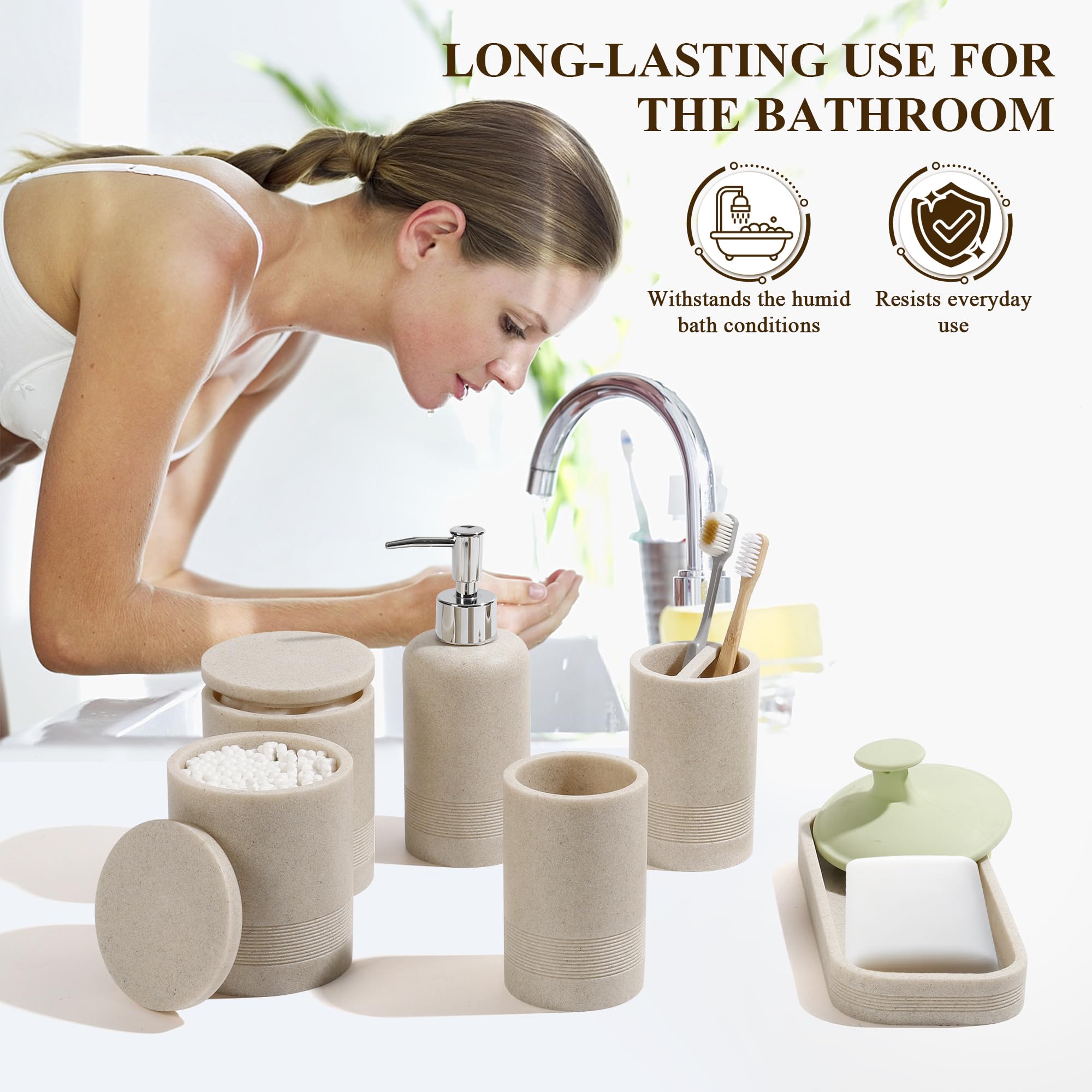 YMXYJM tumbler in beige for toothpaste and daily grooming tools