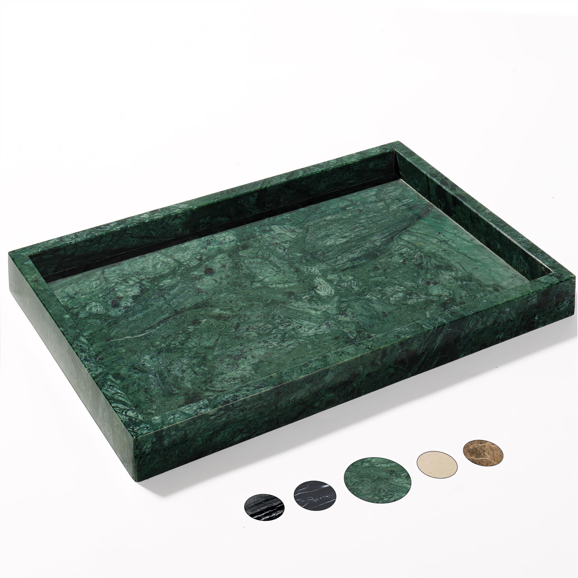 YMXYJM real natural marble tray on bathroom vanity keeps cosmetics organized