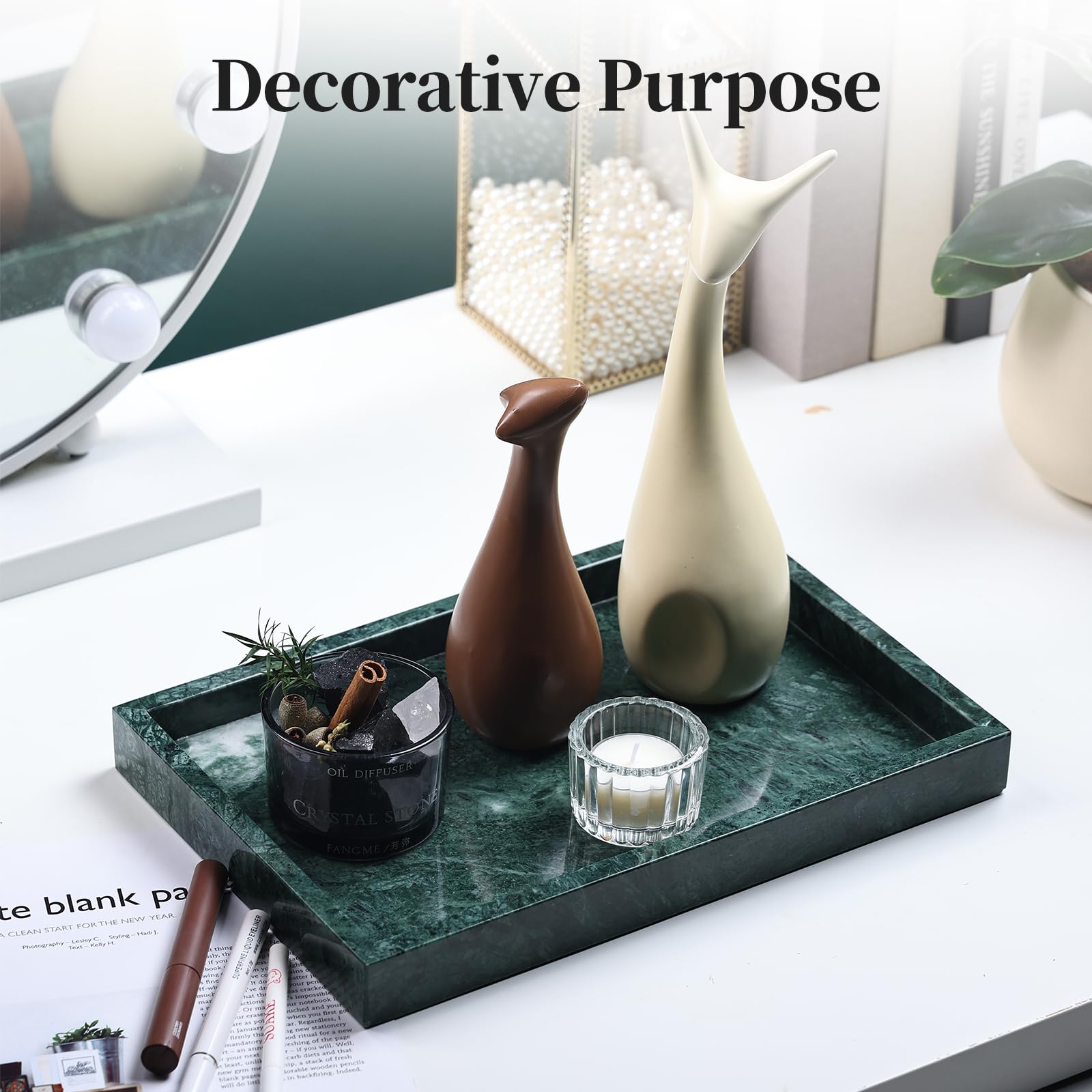 YMXYJM marble tray serves as a refined coffee or tea tray