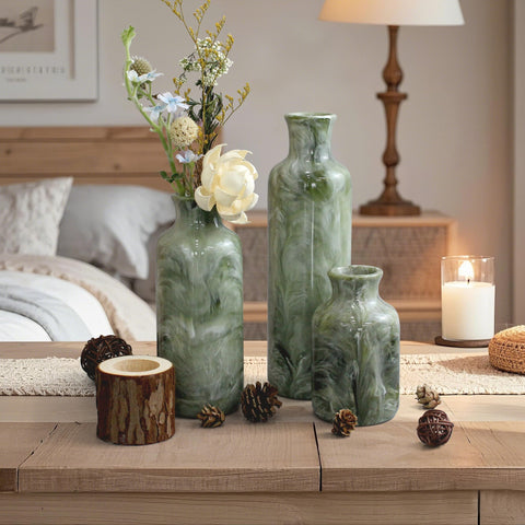 YMXYJM green farmhouse decor vases add rustic charm to living spaces.