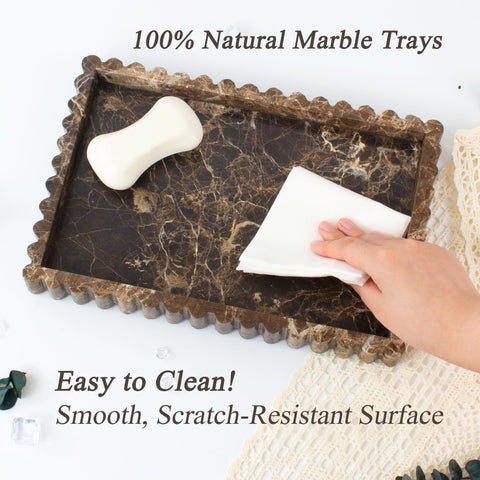 YMXYJM marble tray for candles and perfumes adds a luxurious display