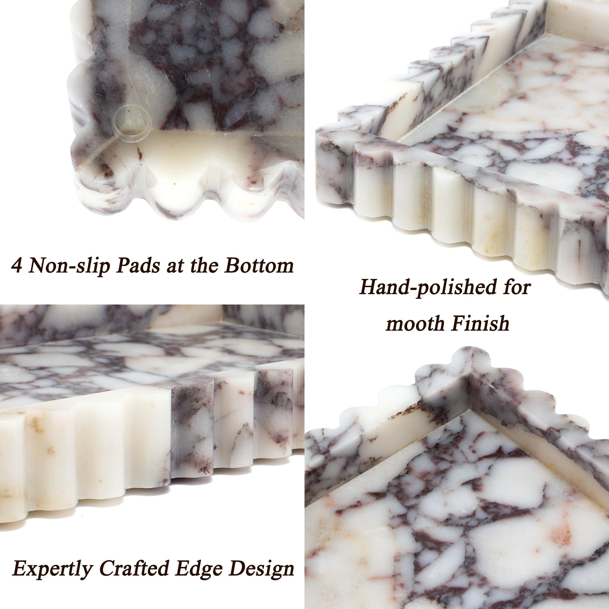 YMXYJM marble tray dresses up a dresser display while protecting surfaces.