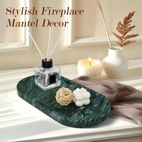 YMXYJM marble tray dresser displays jewelry neatly on a polished green surface