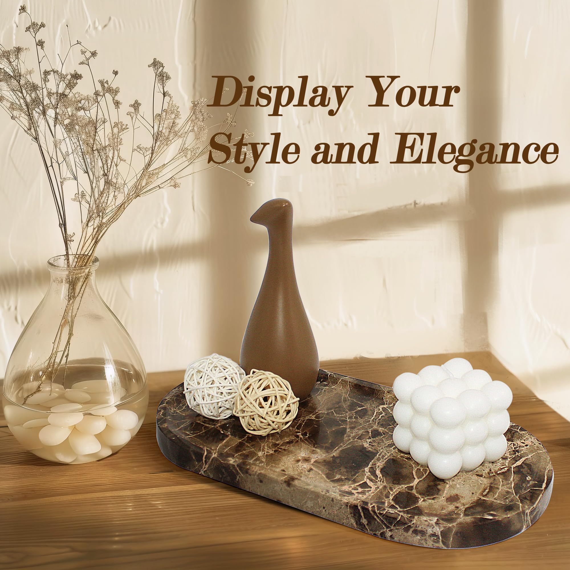 YMXYJM natural stone tray easy to clean with damp cloth