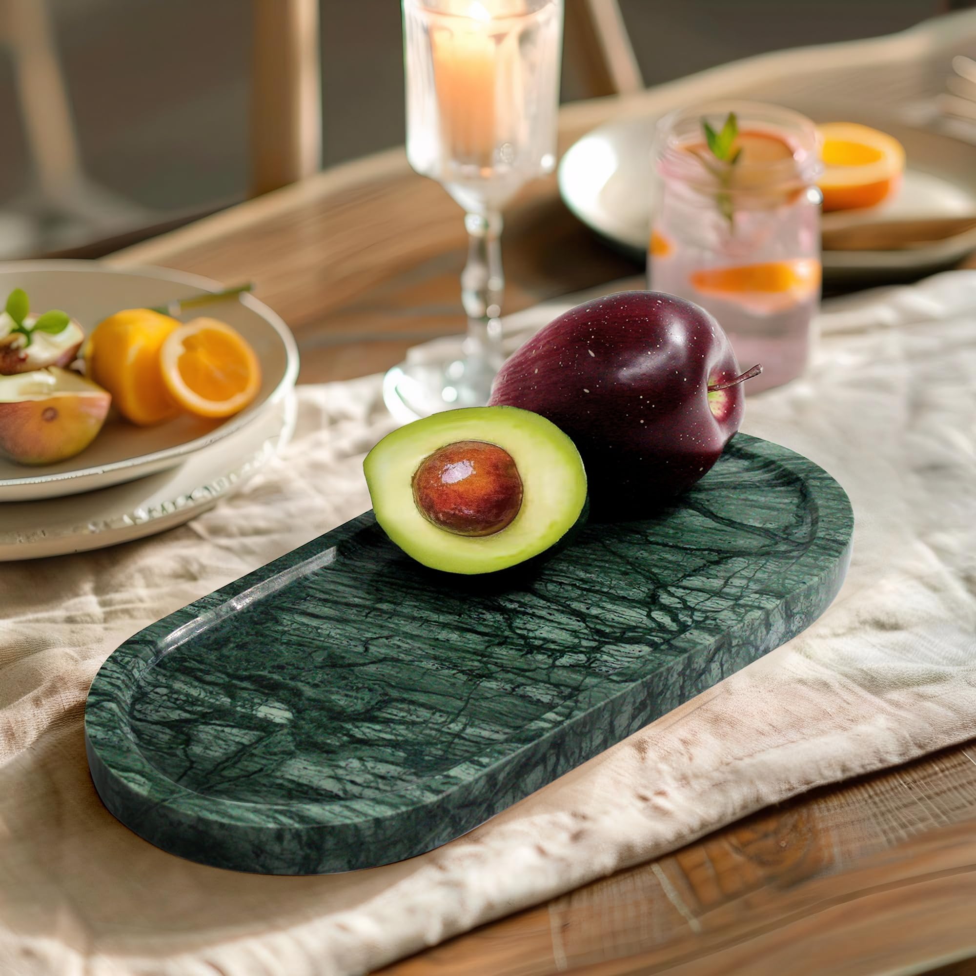 YMXYJM marble tray perfume display keeps fragrances secure and accessible