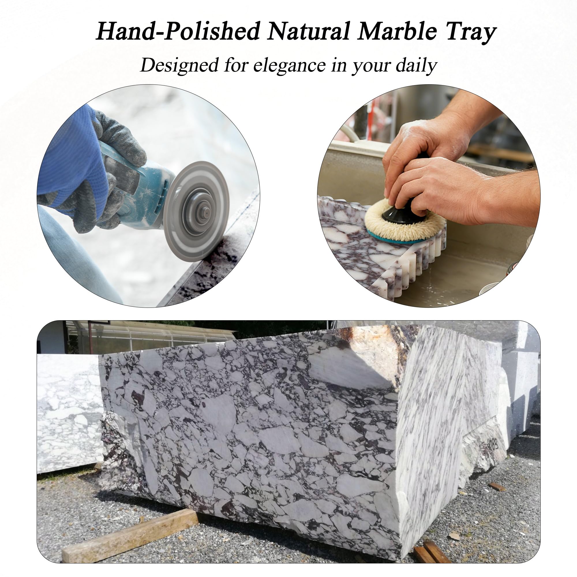 YMXYJM marble tray serves as elegant serving tray for snacks and small plates.
