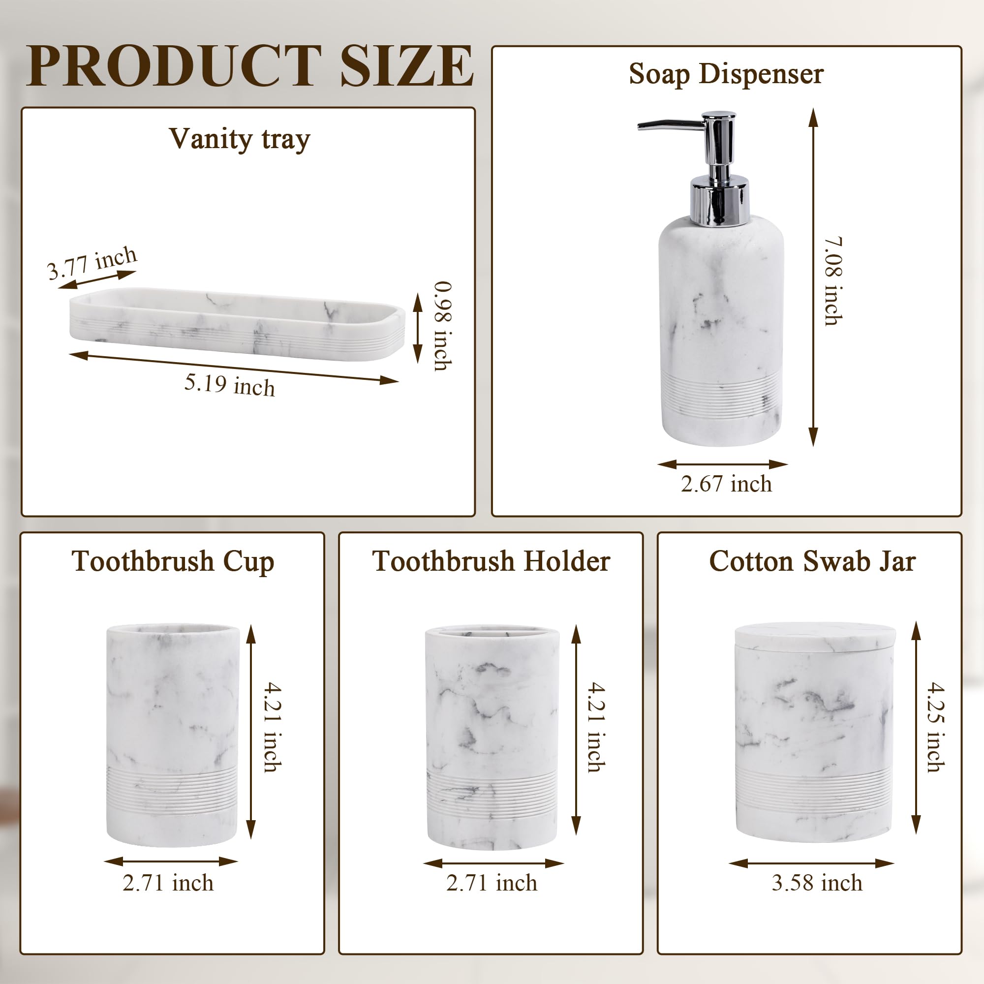 YMXYJM marble white bathroom organizer neatly arranges essentials
