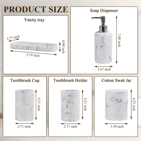 YMXYJM marble white bathroom organizer neatly arranges essentials