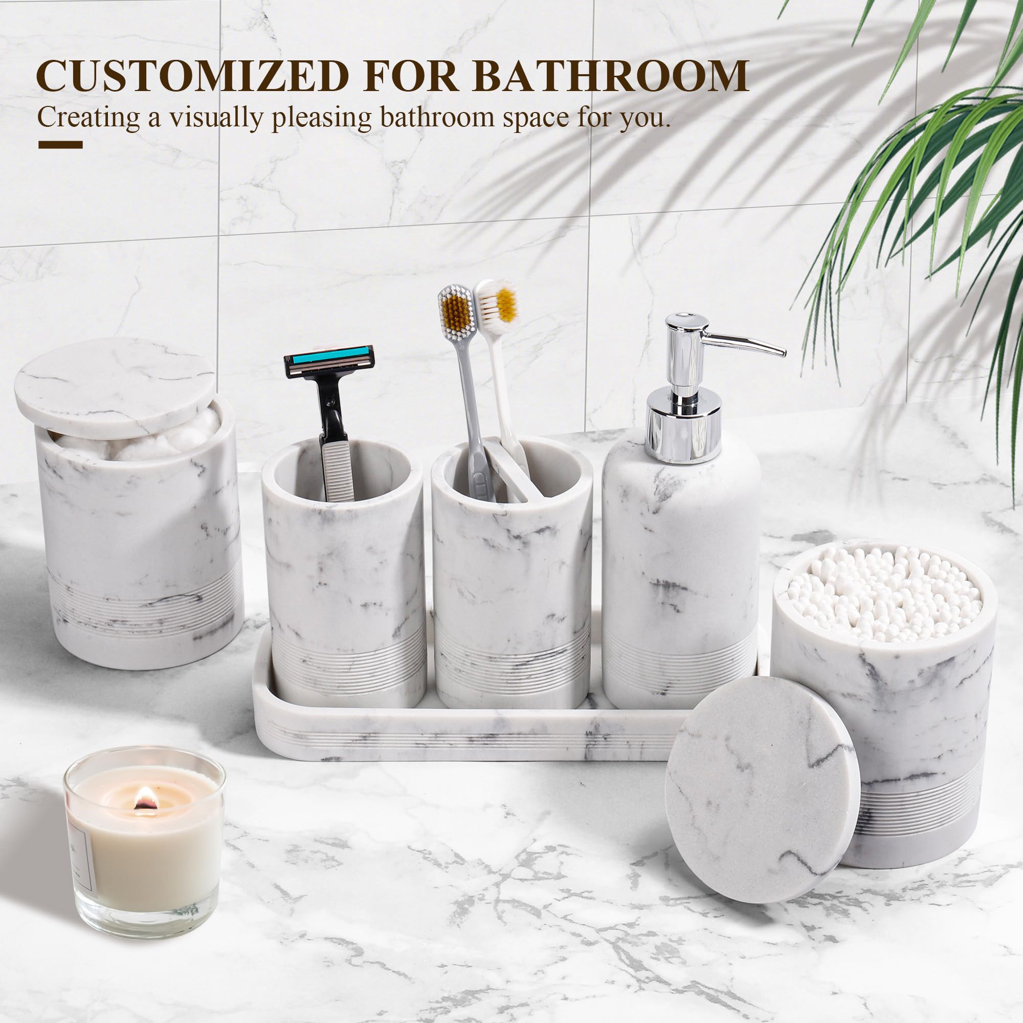 YMXYJM vanity tray organizes bottles for a clean counter