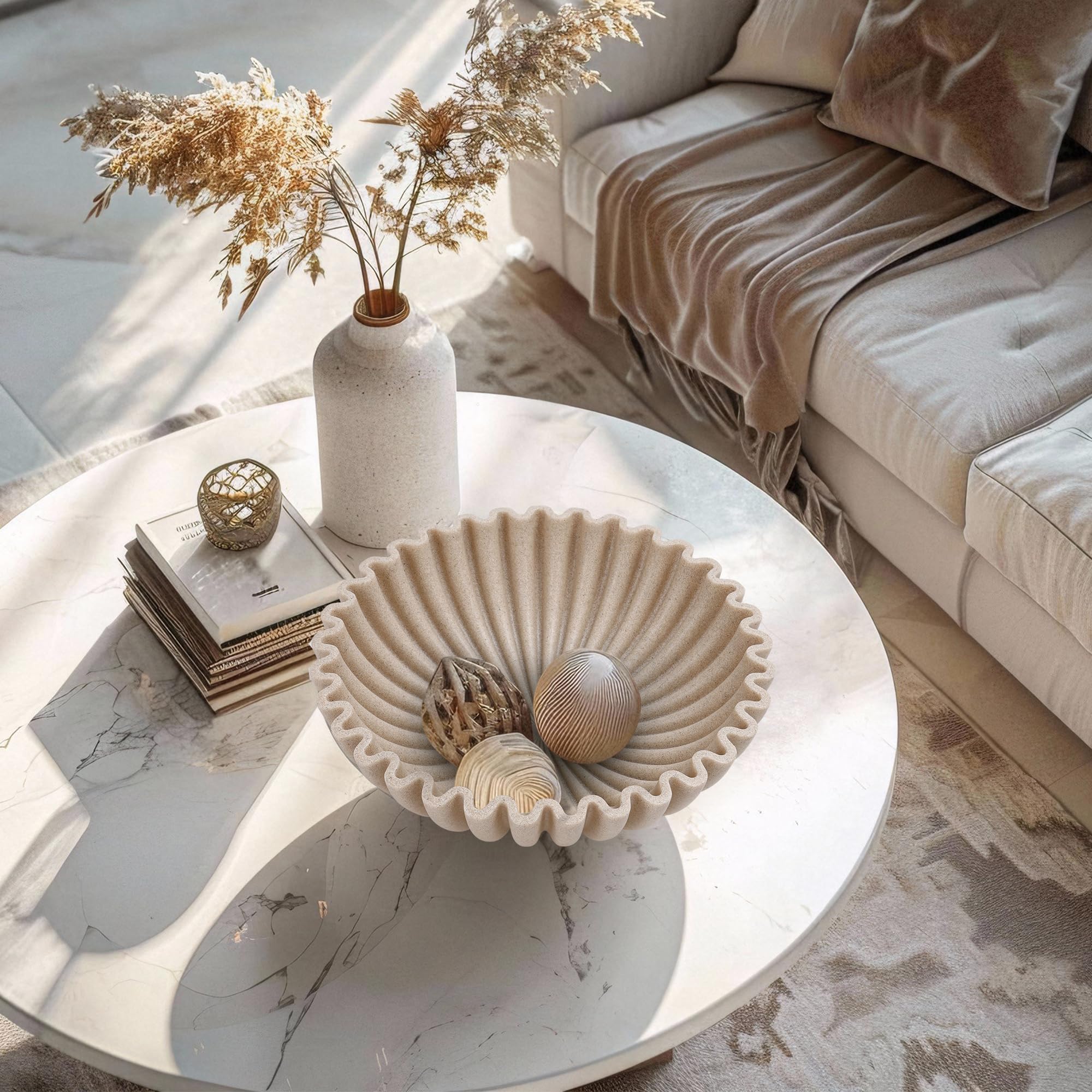 YMXYJM minimalist bowl with fluted edge suited to living spaces