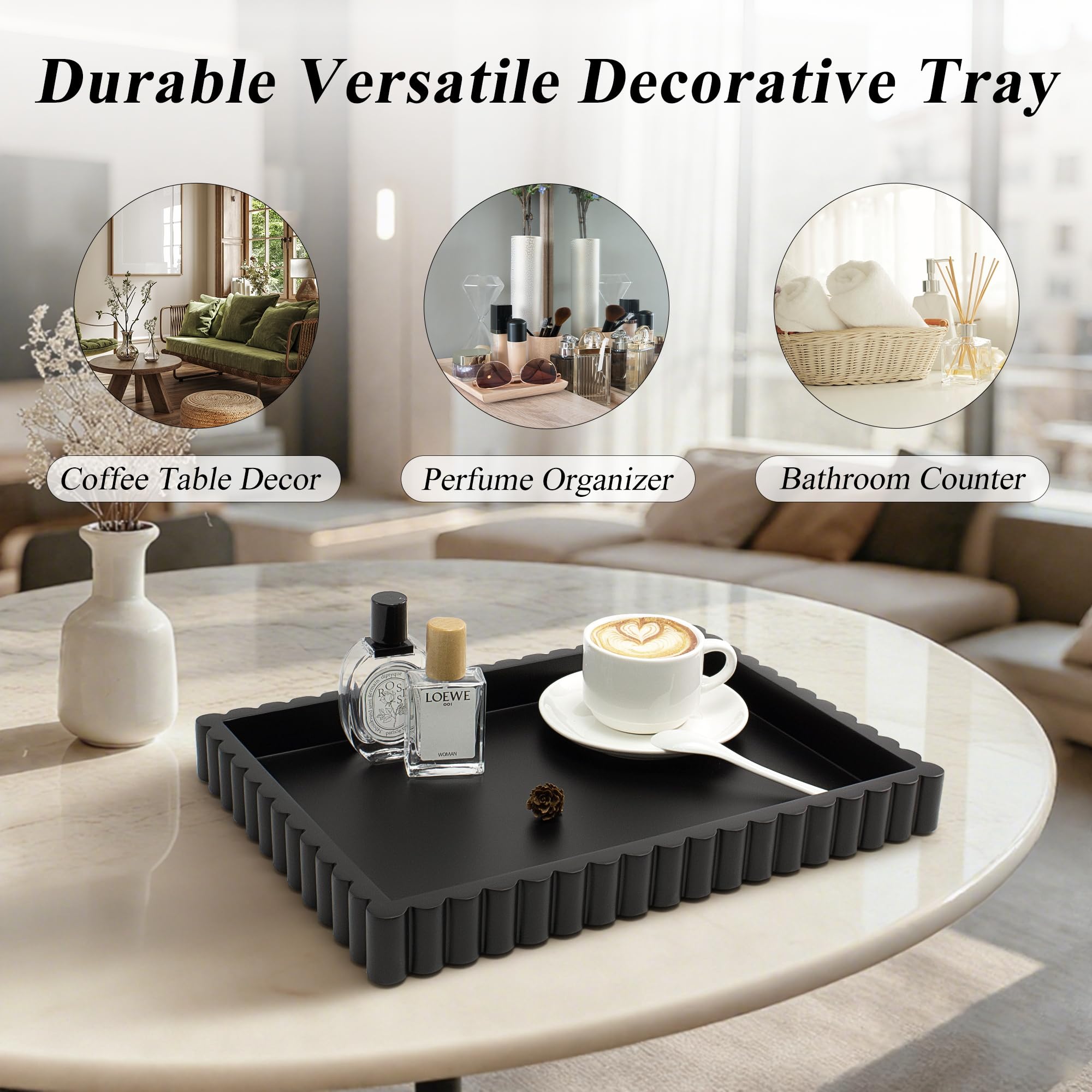 YMXYJM tray with non-slip pads protects surfaces while keeping content stable.