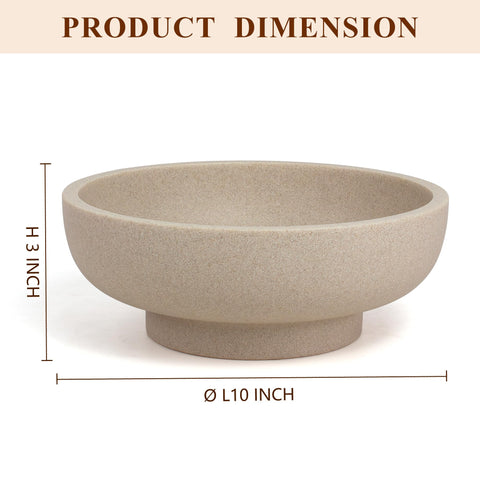 YMXYJM resin bowl with grooved design brings dimensional interest to shelves.