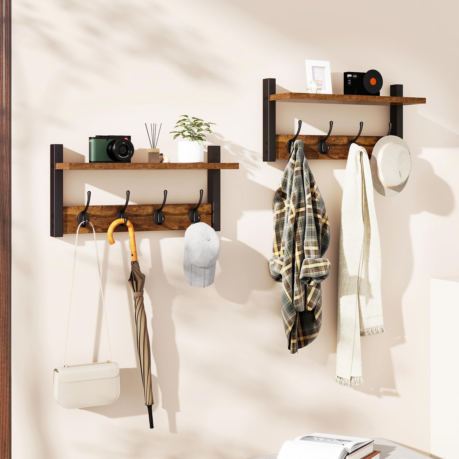 YMYNY eight-hook coat rack keeps coats, bags, and keys organized