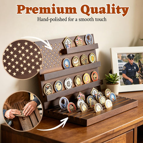 Yncotte display highlights an 8-degree angle for easy viewing of coins