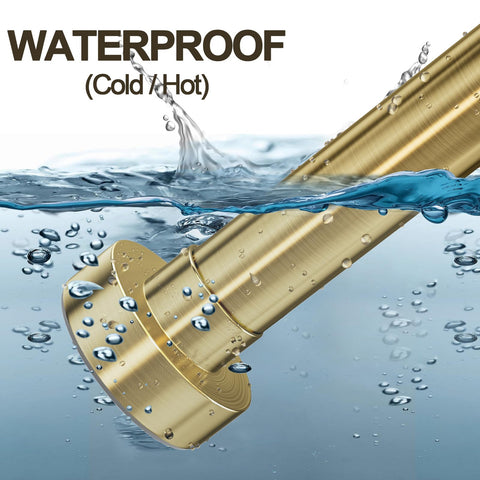 YNL brushed gold shower rod assembly guide showing telescoping parts
