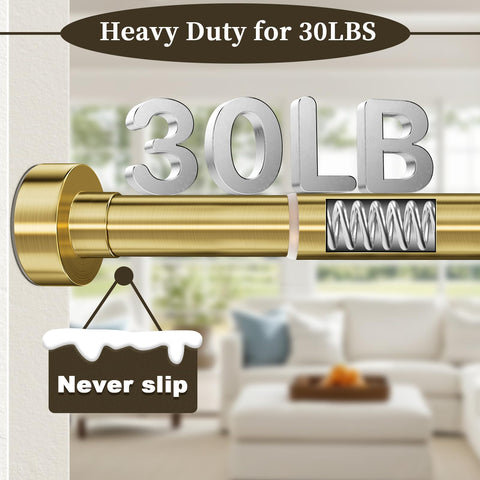 YNL brushed gold shower rod finials with anti-slip rubber pads