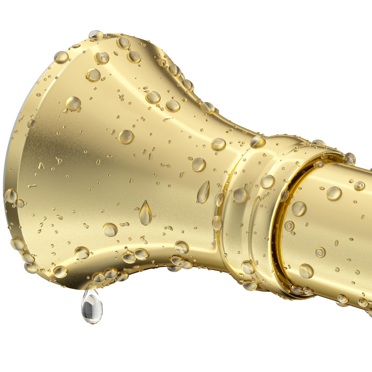 YNL Gold Shower Rod assembly shows tool-free setup for fast bathroom upgrade.